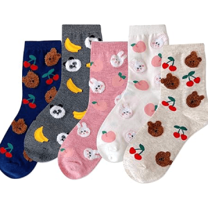 Womens Cute Animal Patterned Funny Novelty Cotton Crew Socks1