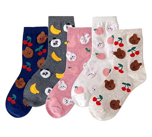 Womens Cute Animal Patterned Funny Novelty Cotton Crew Socks1