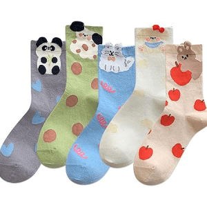 Womens Cute Animal Patterned Funny Novelty Cotton Crew Socks2 Womens Cute Animal Patterned Funny Novelty Cotton Crew Socks2