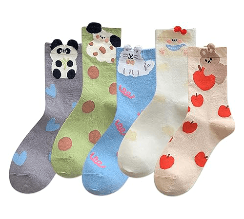 Womens Cute Animal Patterned Funny Novelty Cotton Crew Socks2