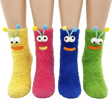 Women’s Cute Plush Bug Fuzzy Socks1