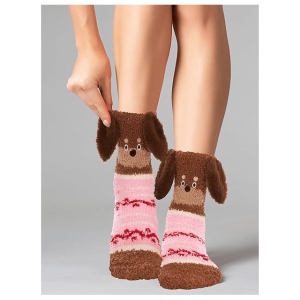Women’s Dachshund Fuzzy Slipper Socks1