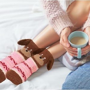 Women’s Dachshund Fuzzy Slipper Socks2 Women’s Dachshund Fuzzy Slipper Socks2