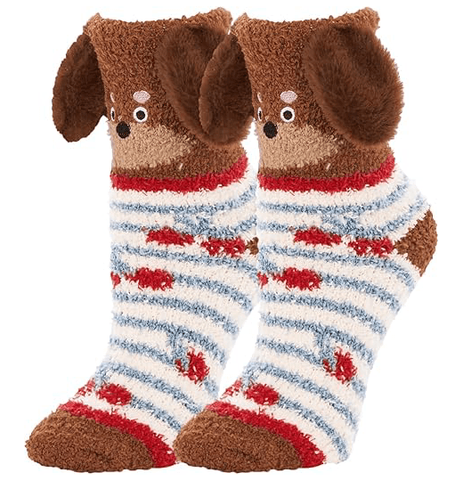 Women’s Dachshund Fuzzy Slipper Socks4
