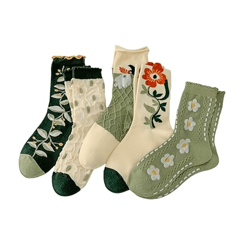 Women’s Embroidered Floral Crew Socks1