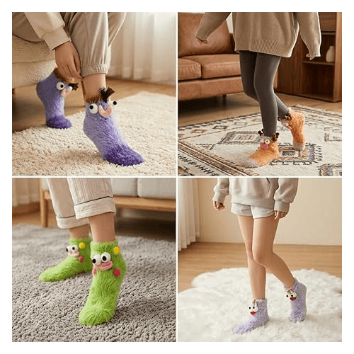 Women’s Funny 3D Animal Fuzzy Socks2