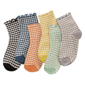 Women’s Ruffle Checkered Ankle Socks1