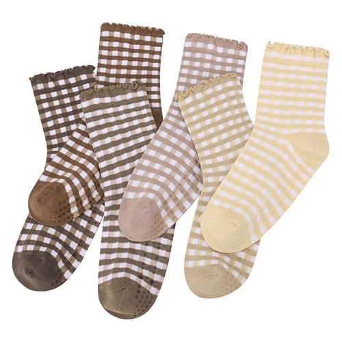 Women’s Ruffle Checkered Ankle Socks3