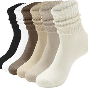 Women's Slouchy Crew Socks - White Cushioned Scrunch Boot Socks1