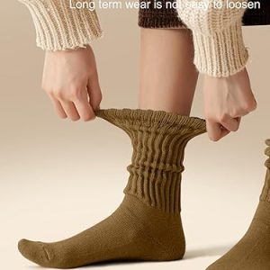 Women's Slouchy Crew Socks - White Cushioned Scrunch Boot Socks2